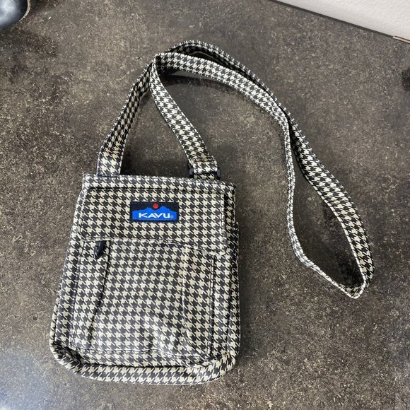 Kavu Bags Kavu Rope Sling Bag Cotton Crossbody Shoulder Blackwhite